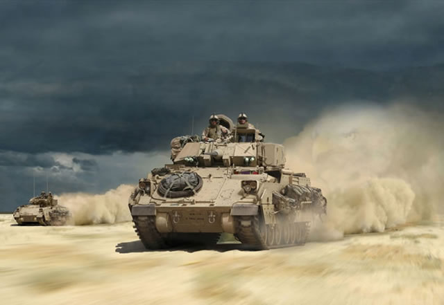 "The Approaching Storm" - Dru Blair - M2 Bradley Tank Military Art